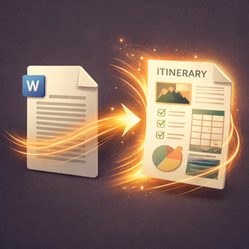 From plain Word document itinerary to polished branded proposal